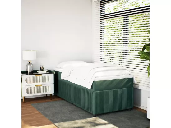 Sommier à lattes de lit avec matelas Vert foncé 90x190 cm