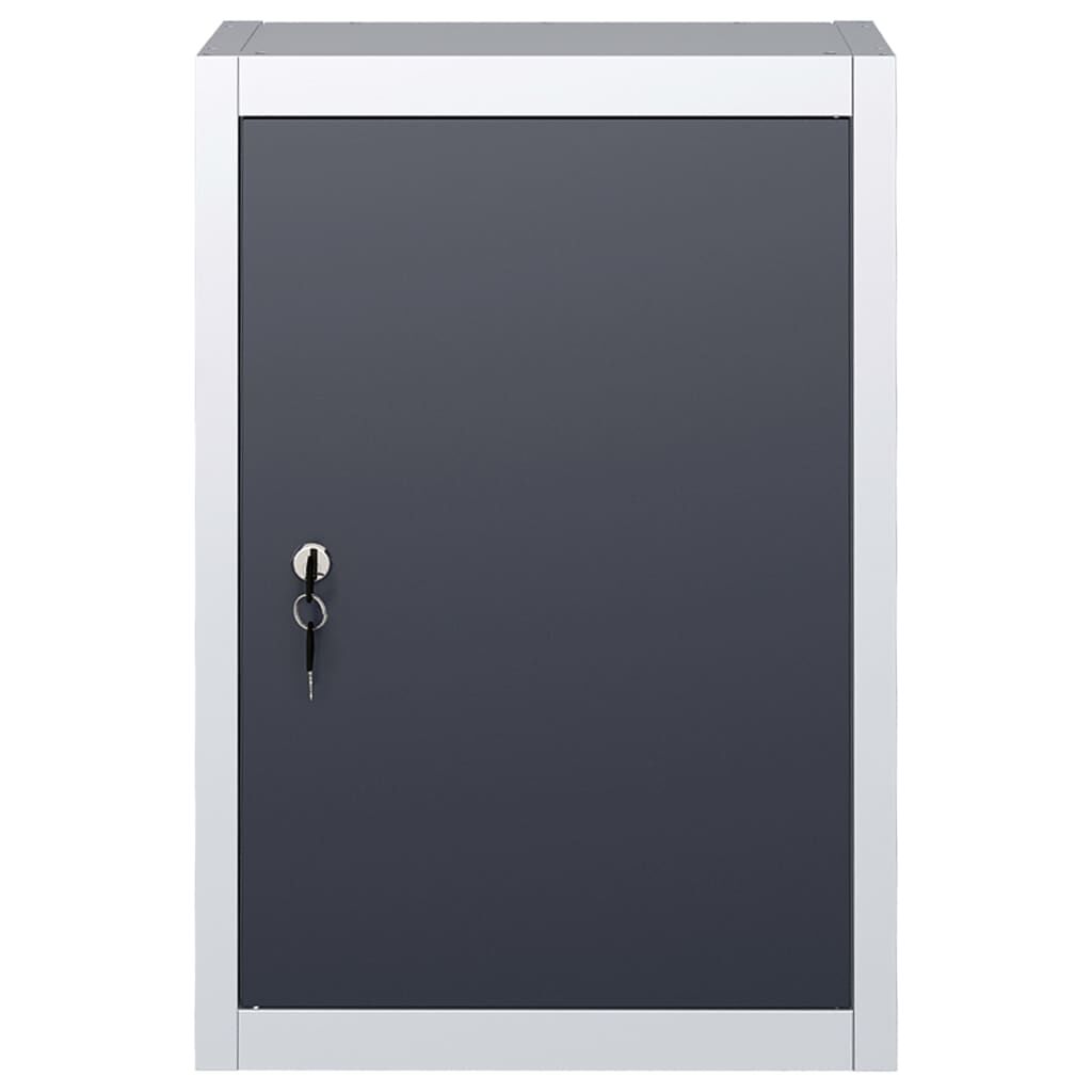 vidaXL Gereedschapskast voor aan de muur, metaal, grijs en zwart