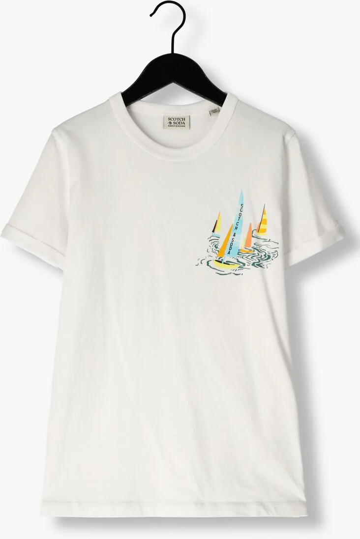SCOTCH & SODA witte scotch & soda t-shirt cotton in conversion artwork tshirt