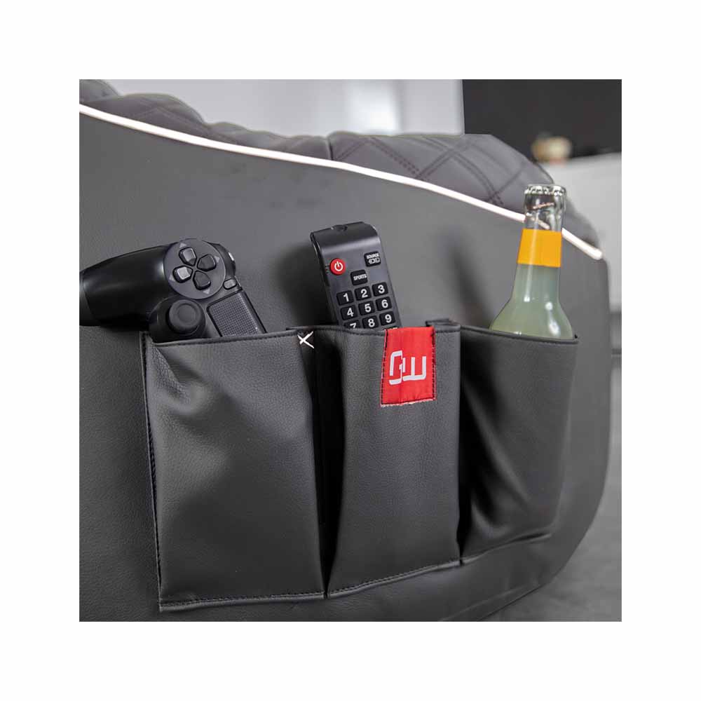 Gamewarez Gaming Sitzsack Classic - Kunstleder Granite Hurricane (Grau/Weiß)