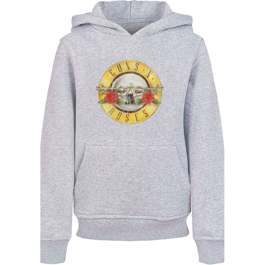 F4NT4STIC Hoodie Guns 'n' Roses Band Vintage Classic Logo (Distressed) Black heather grey
