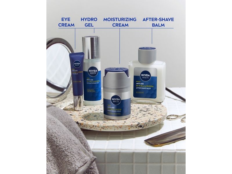 NIVEA MEN Gesichtscrème Anti-Age Hyaluron 50 ml Tiefenwirksame Anti-Age Gesichtspflege mildert sichtbar tiefe Falten
