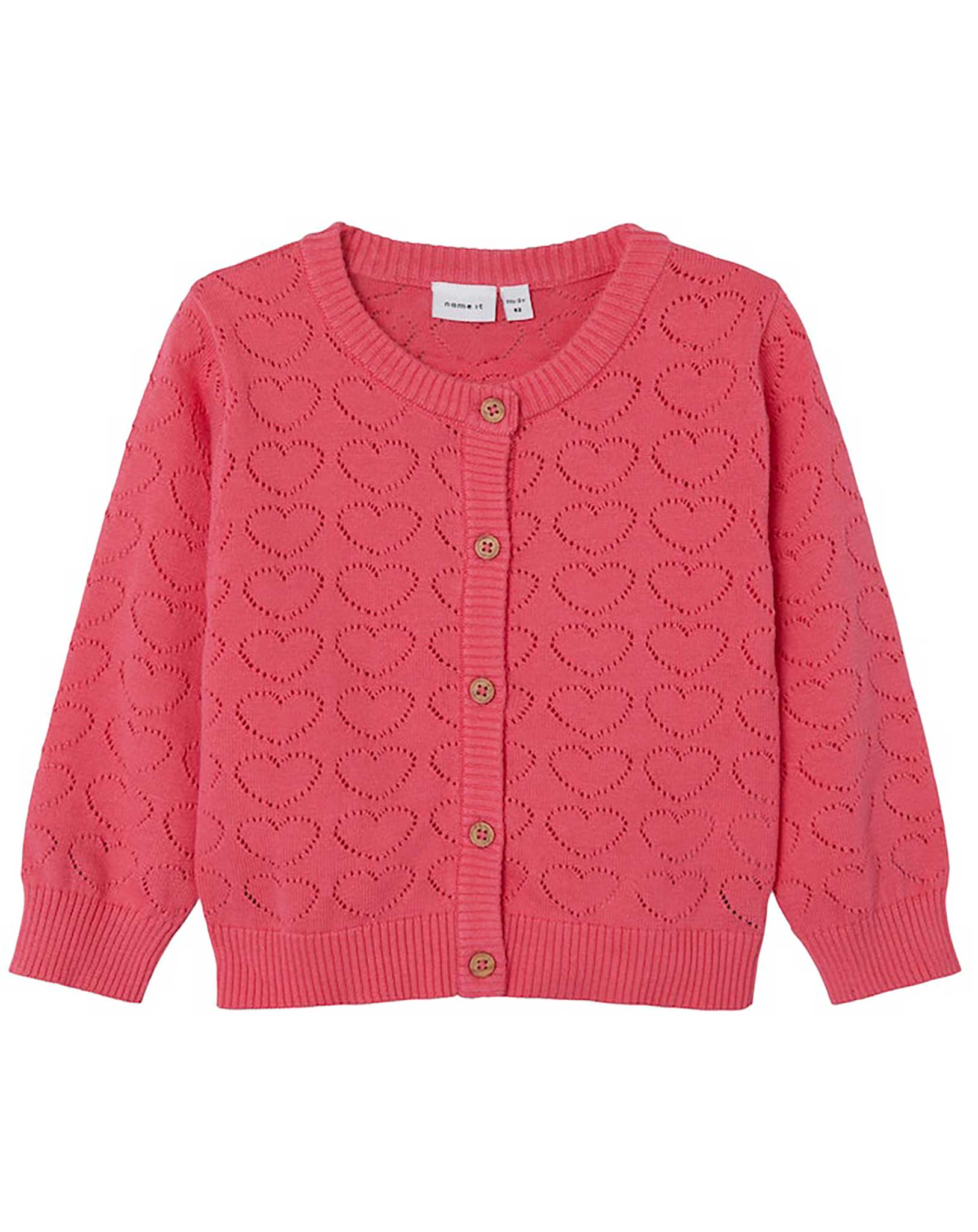 Strickjacke NMFDESILLO HEARTS in camellia rose
