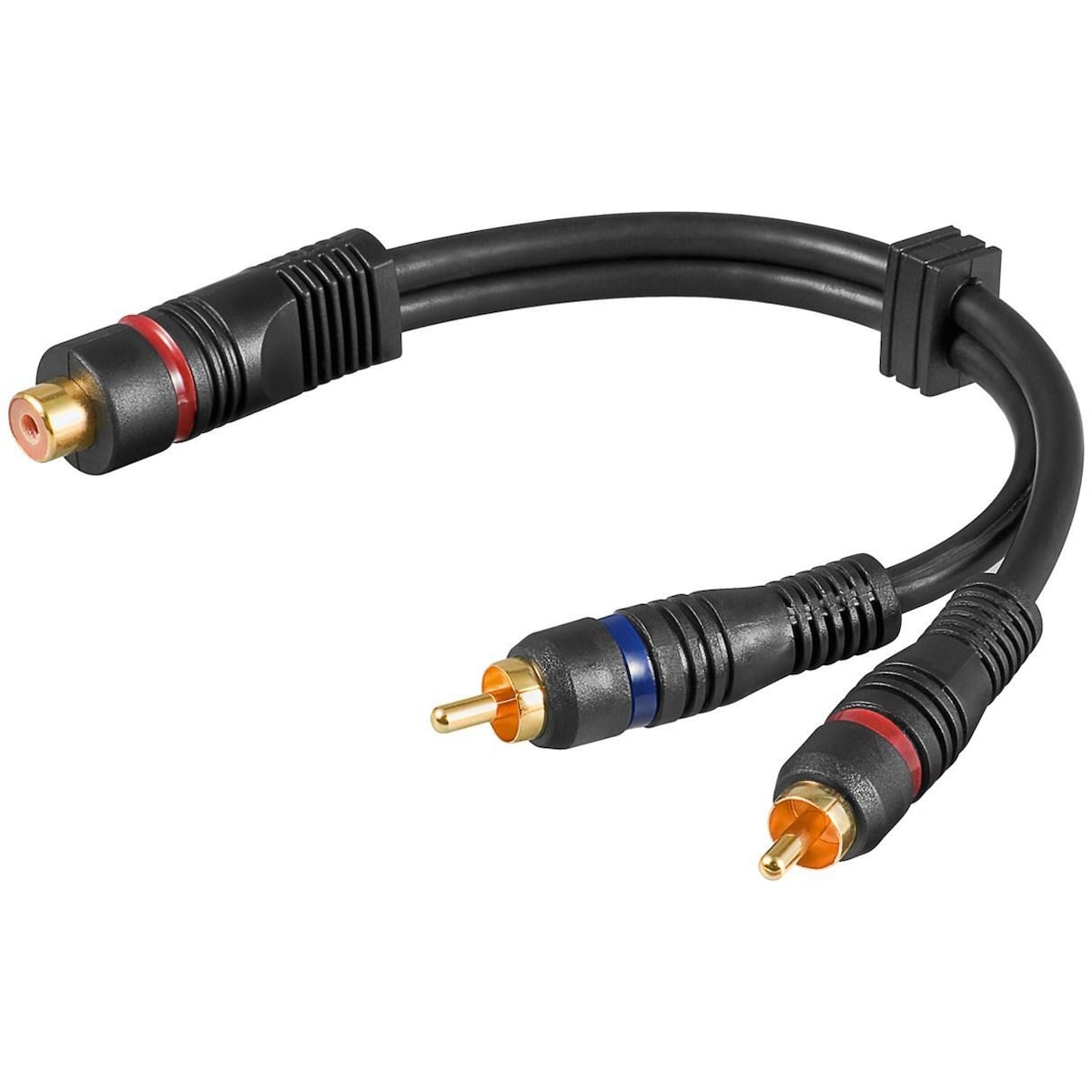 Goobay Y-adapterkabel, lyd, 1x RCA-kontakt for stereo-RCA-kontakt, OFC, dobbeltskjermet