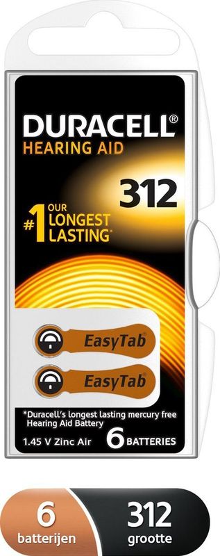 Duracell Hearing Aid DA 312 6CT