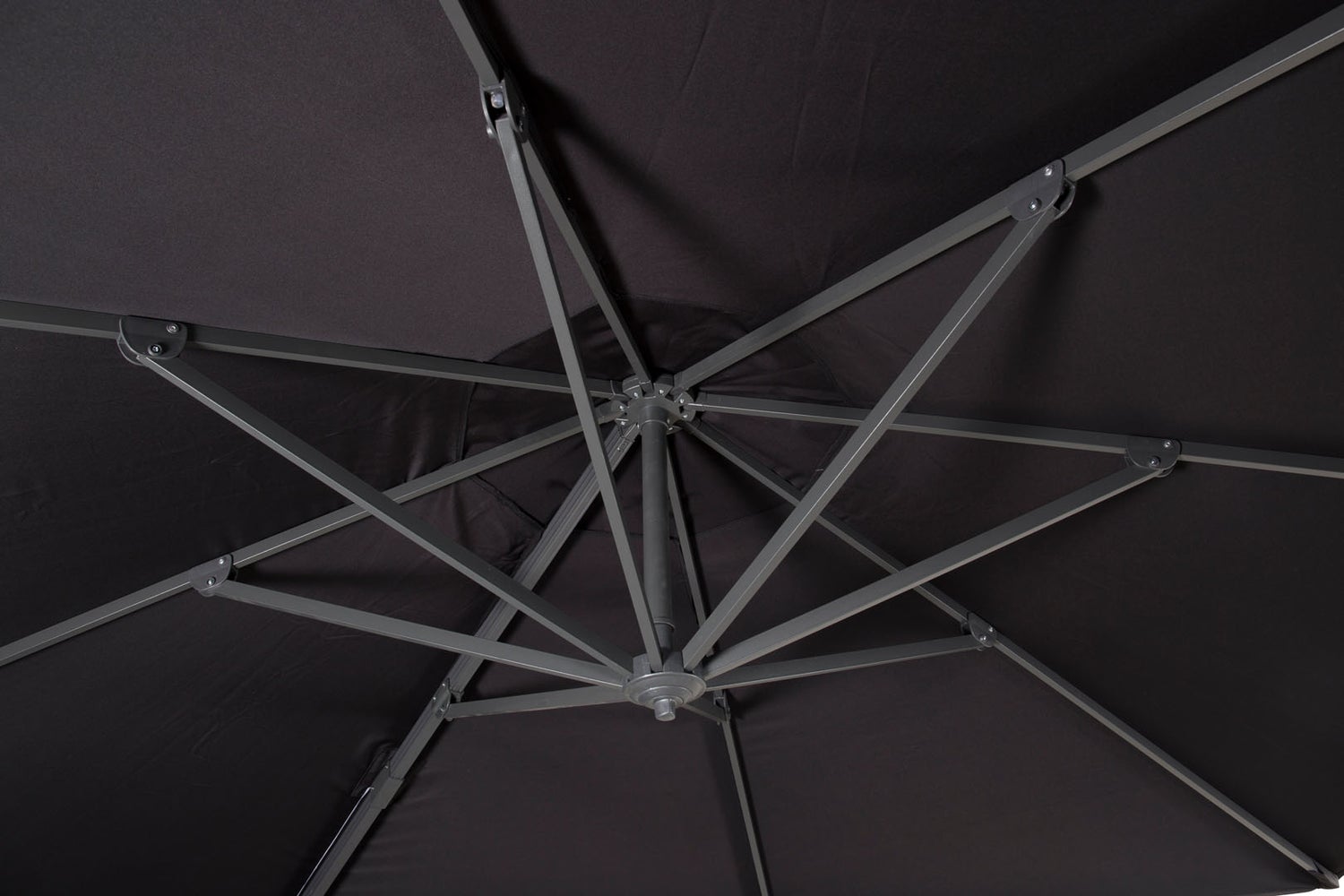 Leeds parasol, zwart. 350 x 350 x 257 cm