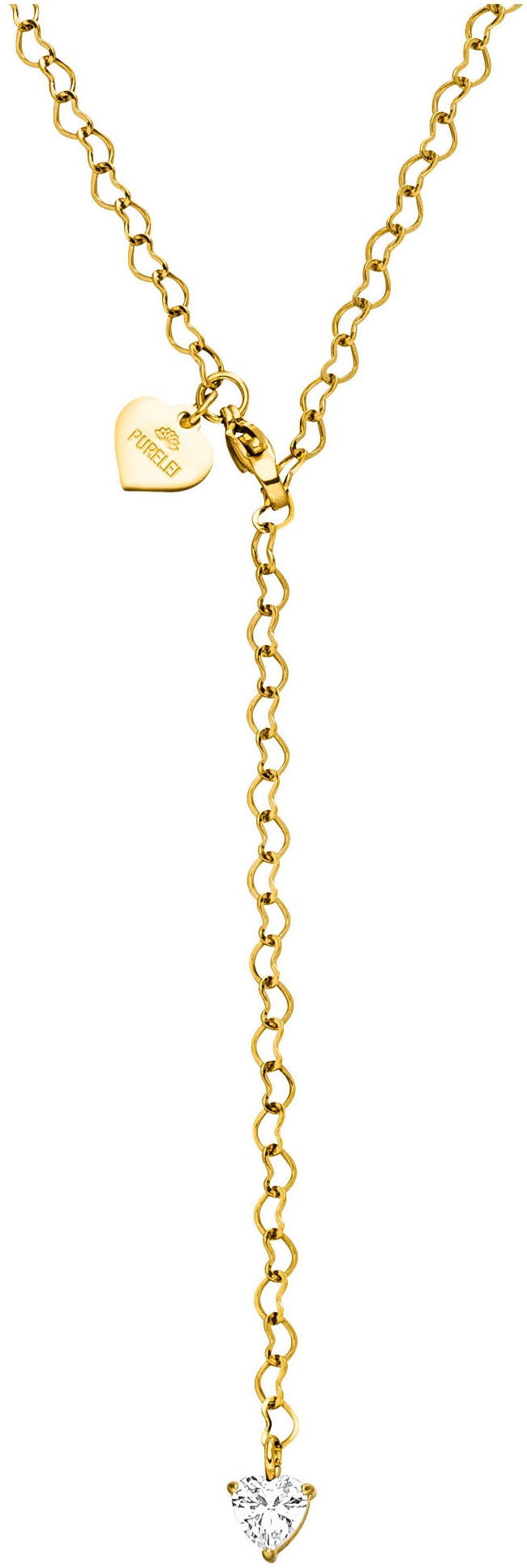 Purelei Y-Kette »Schmuck Geschenk Endless Love Herz Glitzer« mit Zirkonia (synth.)