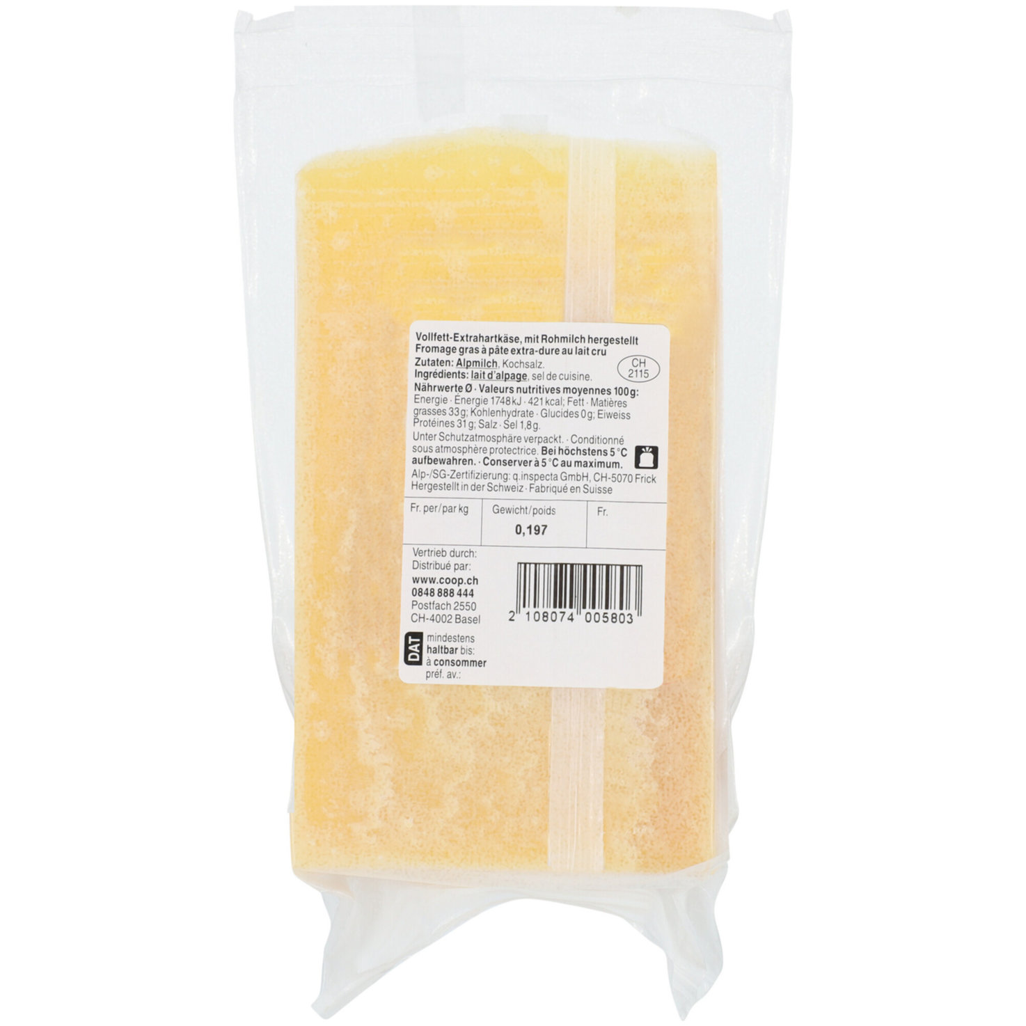 Slow Food Presidio Alp Sbrinz AOP ca. 200g