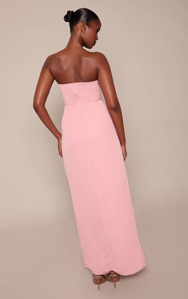 Rose Bébé Robe Maxi Bandeau À Détails Drapés Et Corset