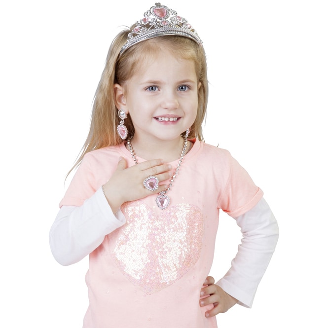 Prinzessinnenschmuck-Set - 4-teilig - rosa