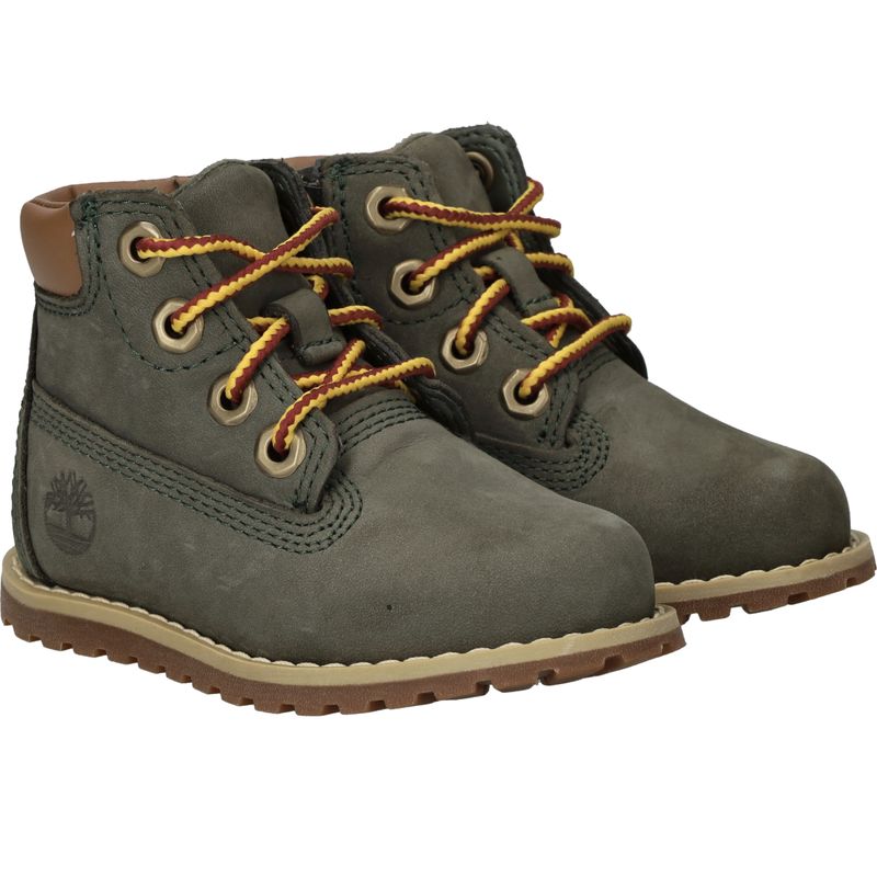 Timberland Pokey Pine Mid Lace Up with Zip Veterboots Groen Jongens