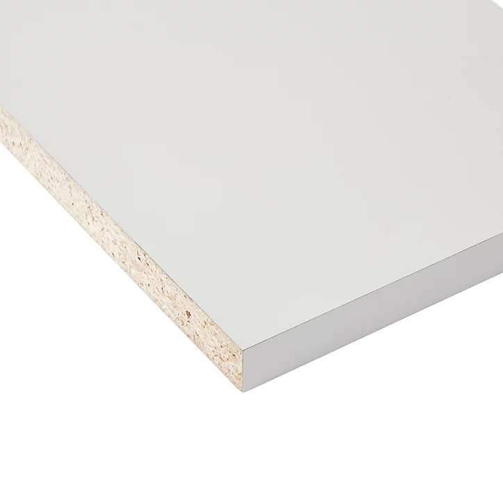 Tablette mélaminé blanc brillant - 250 x 20 cm, ép.18 mm (vendu à la tablette)
