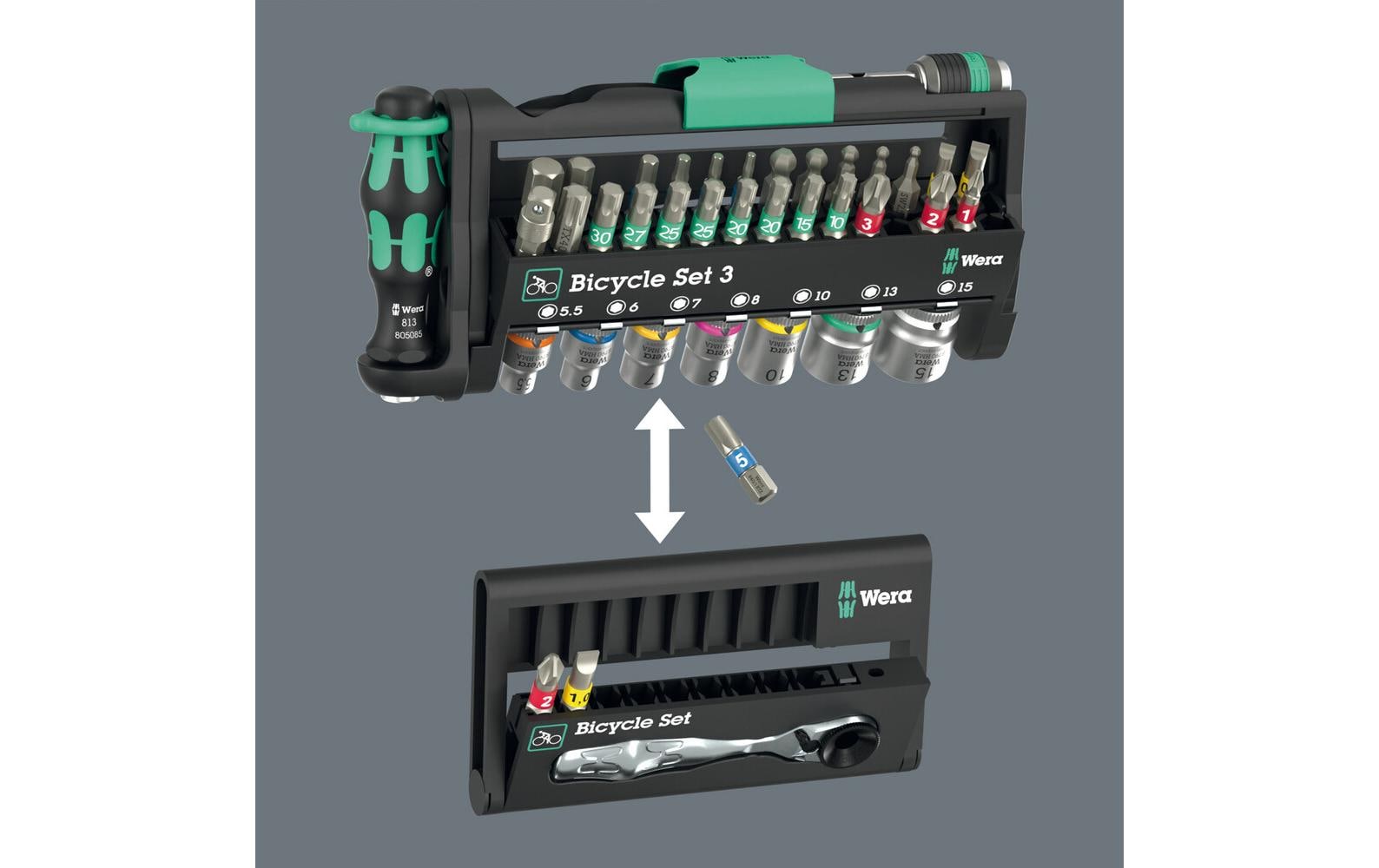 Werkzeugset Bicycle Set 3, 41-teiligFahrradwerkzeug-Set mit Ratsche, Bits, Nüssen
