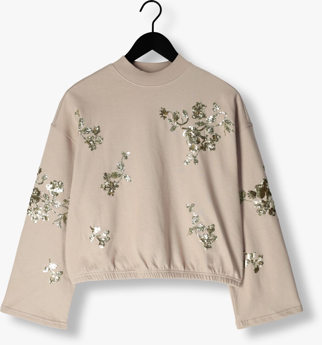 beige summum trui croped embellished