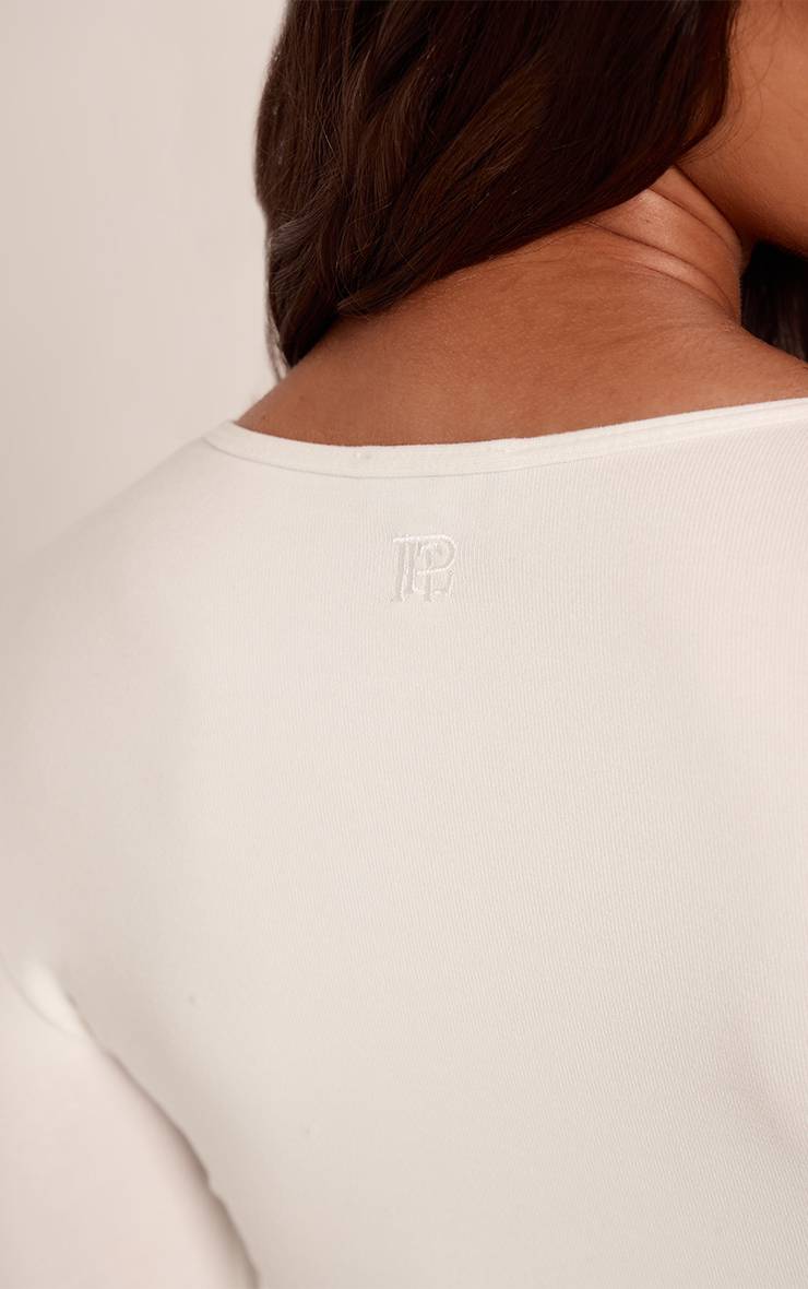 Blanc Haut De Yoga Cache-cœur En Coton Doux