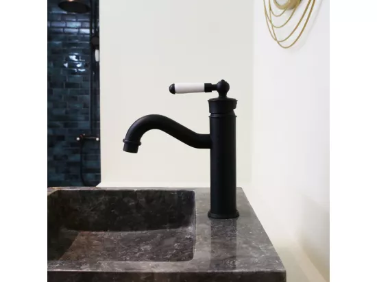 Leeds mitigeur lavabo bas noir - Essebagno