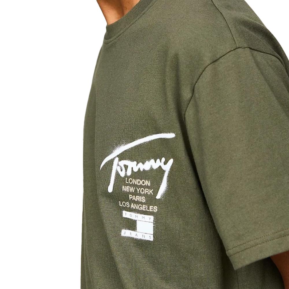 Tommy Hilfiger T-shirt Kaki Homme Tommy Hilfiger Graffiti