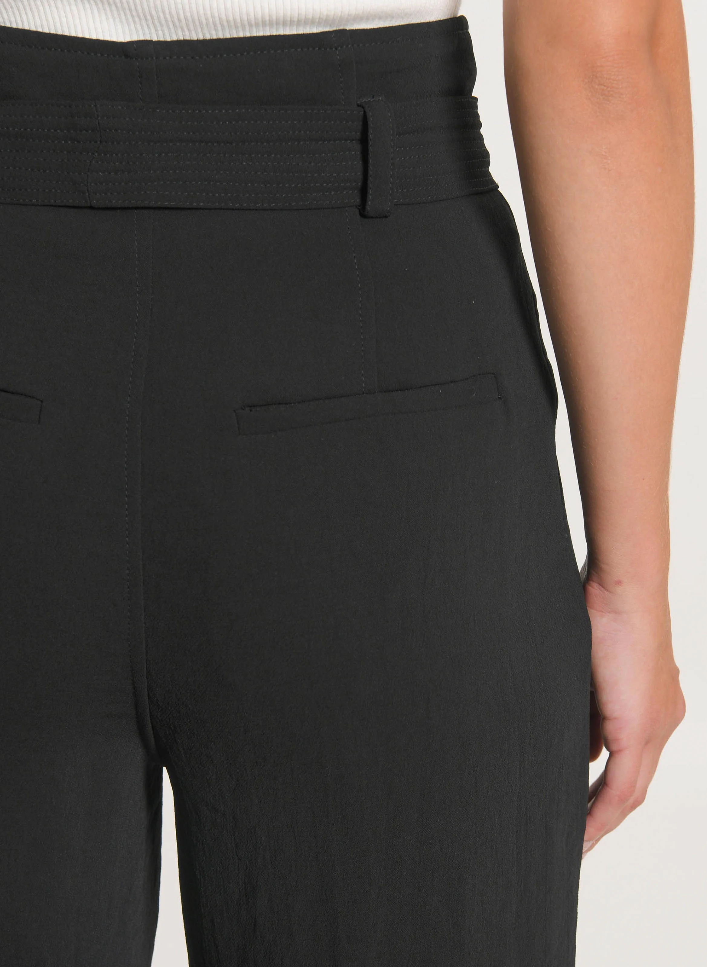 MIKA - Pantalon droit taille haute | Noir