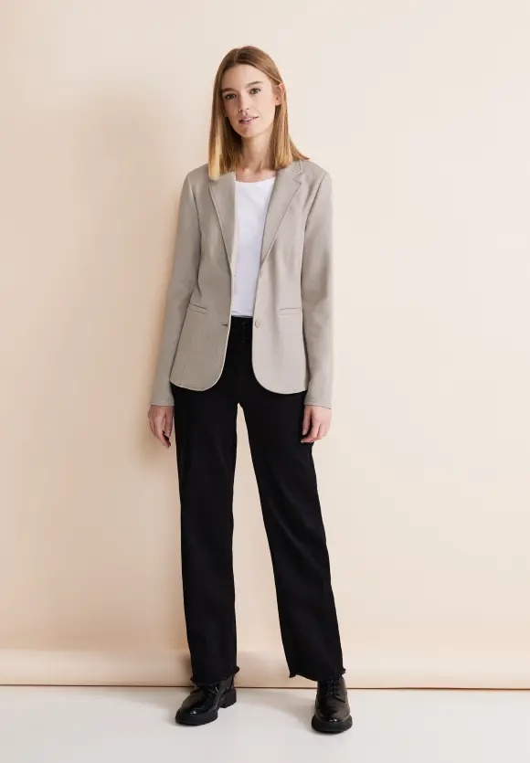 Basic Piqué Blazer - spring sand melange
