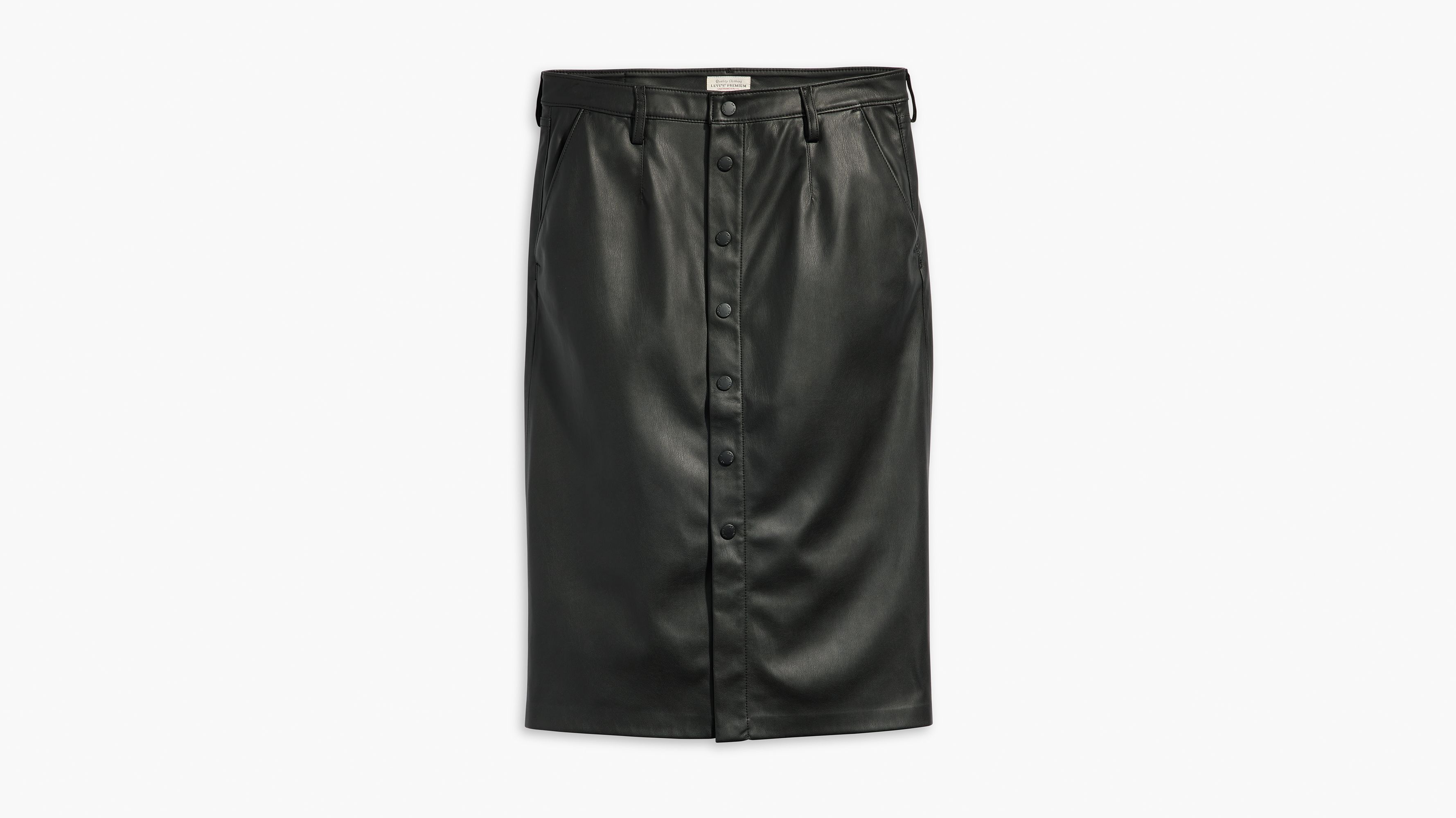 Jupe crayon en simili cuir - Leather Night - Noir