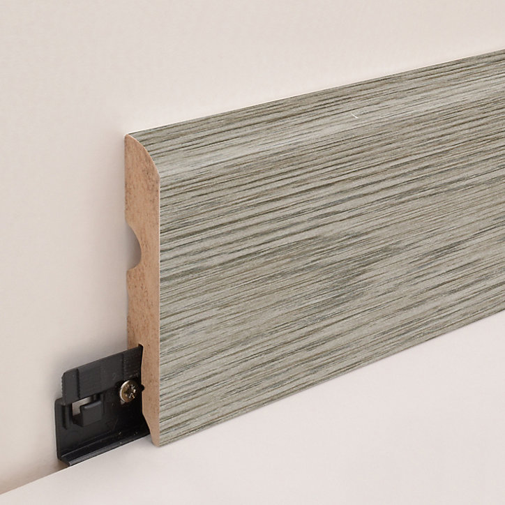Plinthe arrondie MDF décor 12 chêne brun GoodHome 220 x 8 cm, ép.13 mm