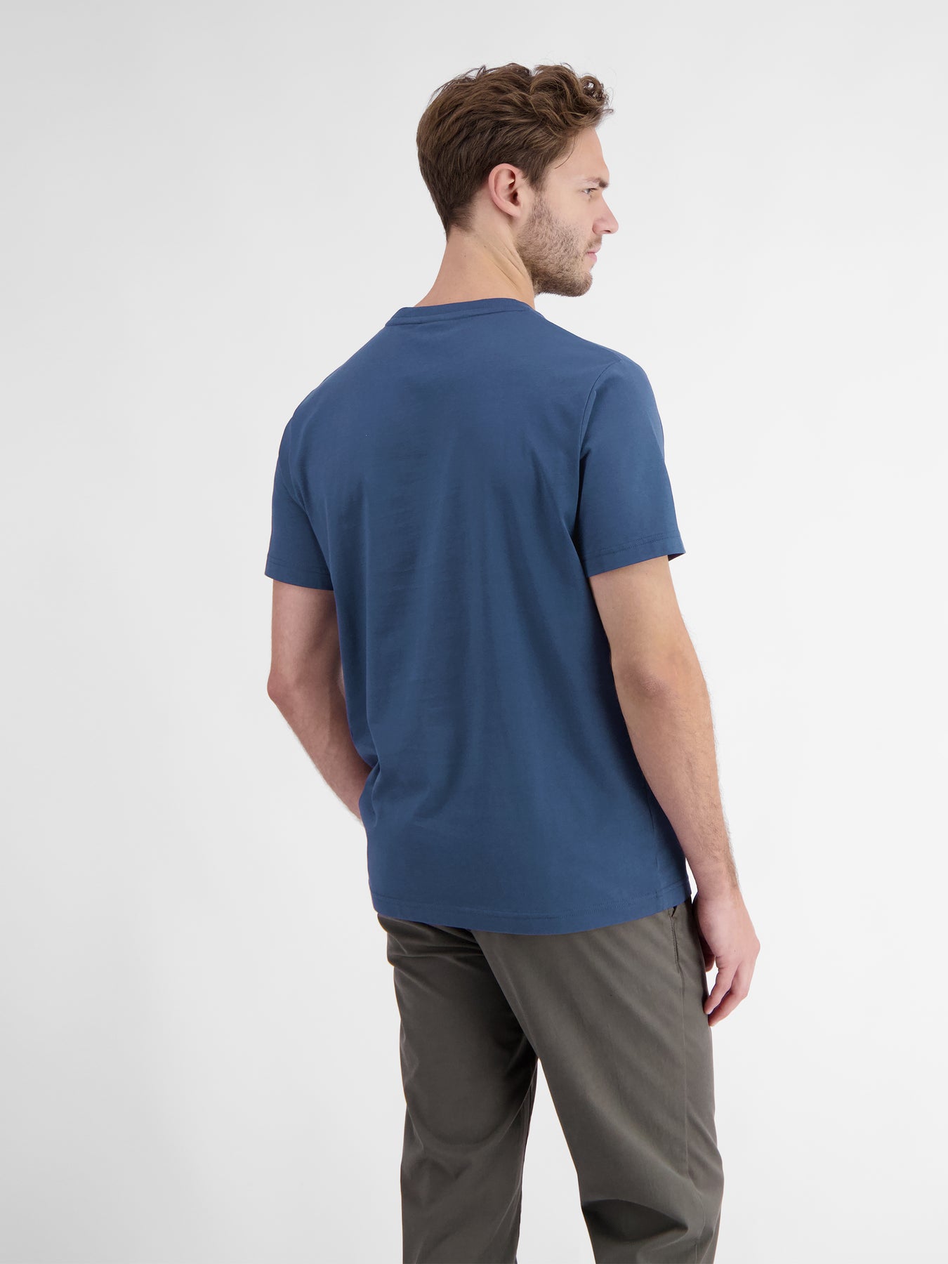 Unifarbenes T-Shirt für Herren mit Brustprint
