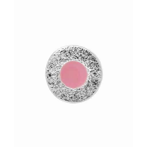 LULU Copenhagen Circle Small Ørering, Pink/Silver Plated