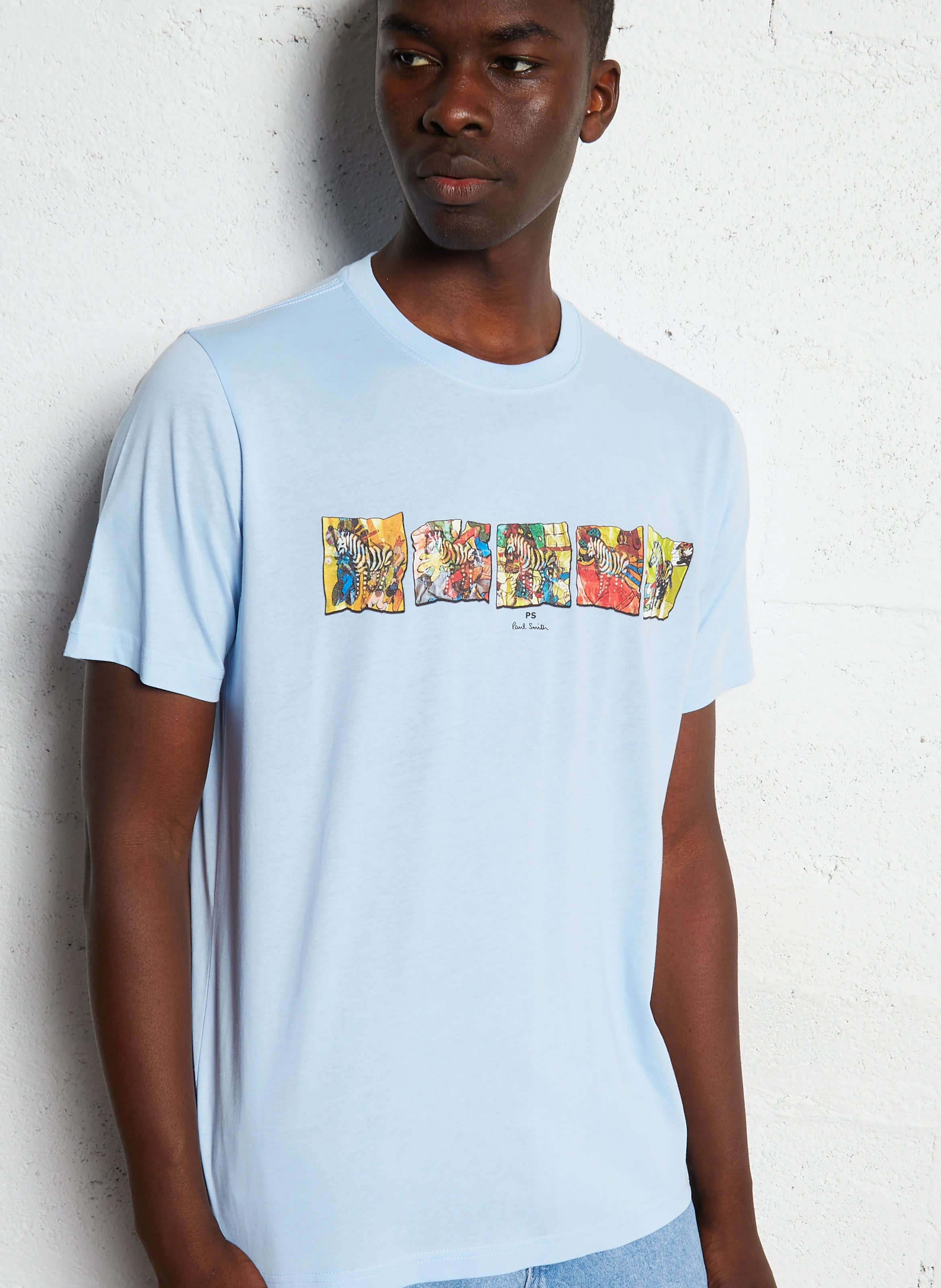 Tee-shirt droit en coton organique | Bleu