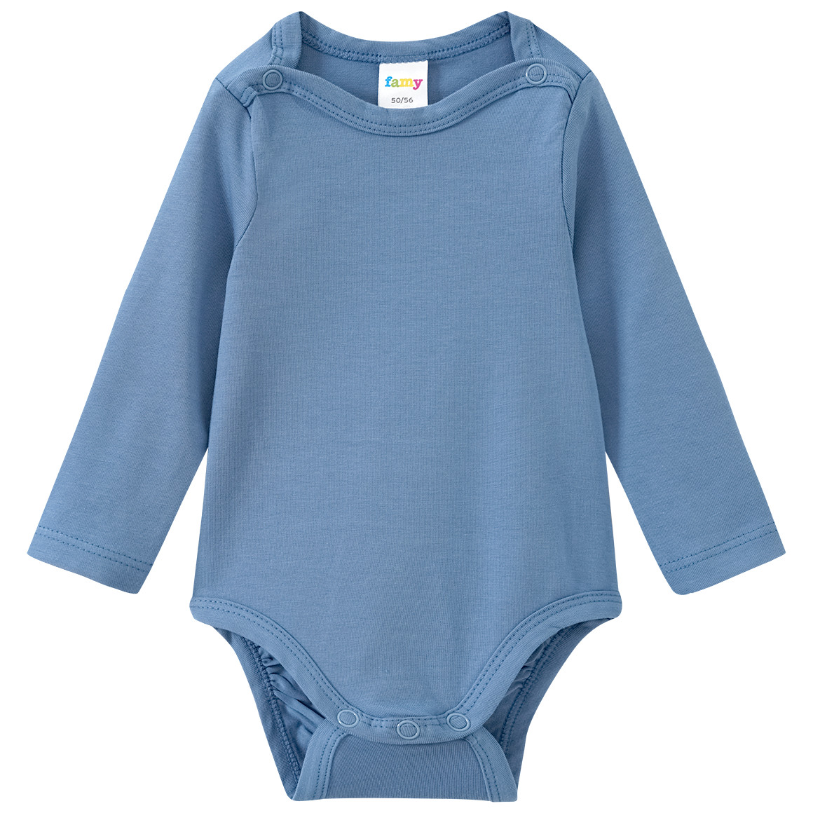 Famy 3 Baby Bodys mit Bio-Baumwolle blau / dunkelblau / weiss
