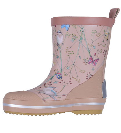 Mikk-Line Gummistiefel - Gummistiefel - Warm Taupe m. Blumen
