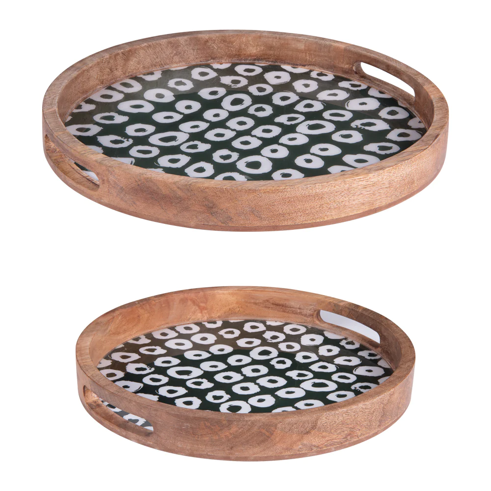 Set de 2 plateaux ronds Atika de 35 et 40 cm Table passion