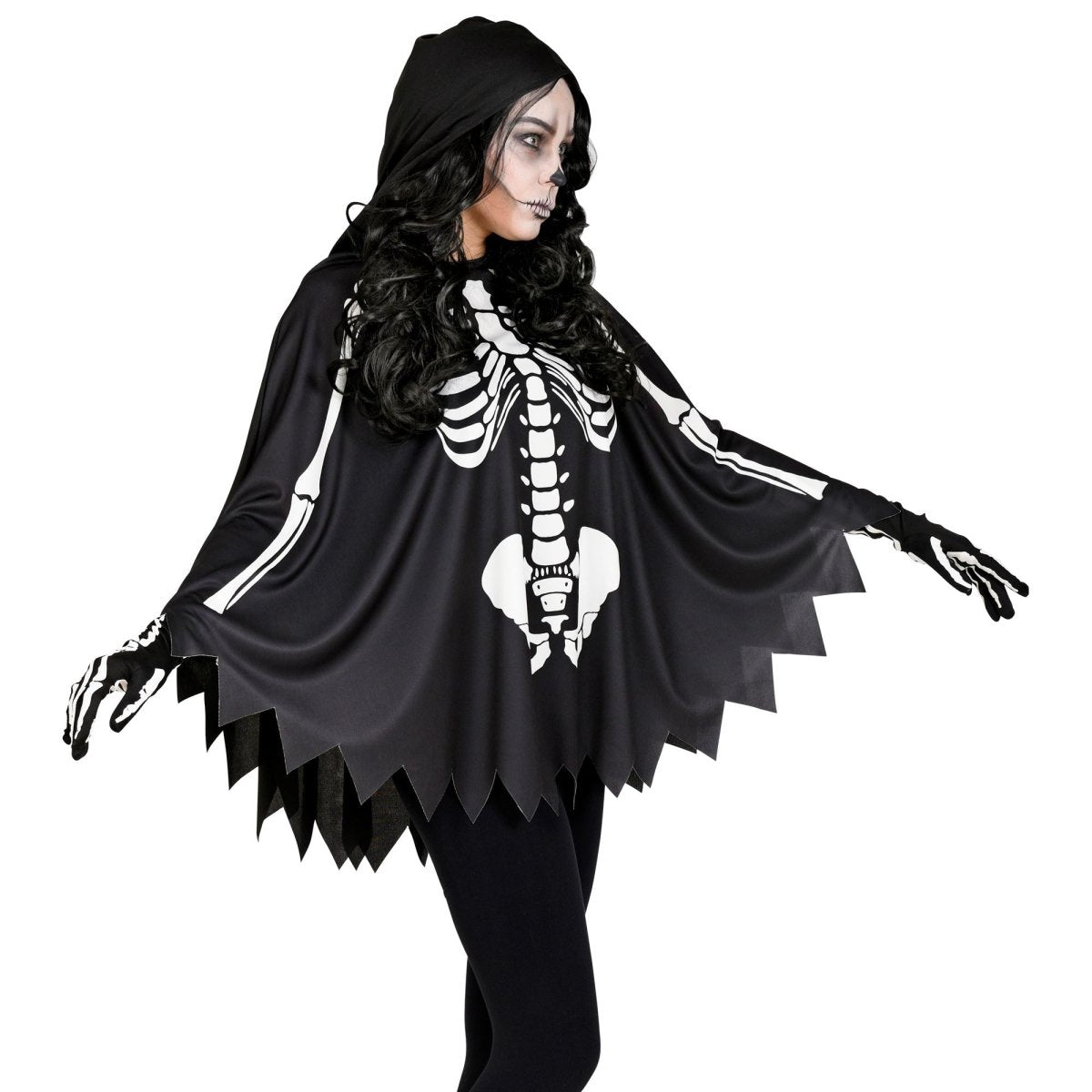 Halloween Poncho Skelet