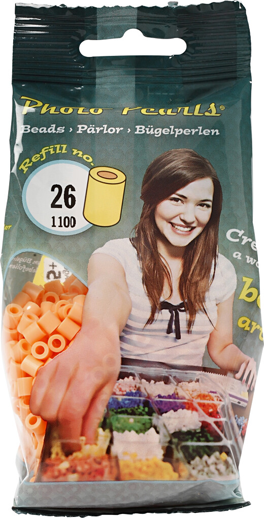 Photopearls - Medium - Lys Orange 26 - 1100 Stk. - Nabbi Fotoperler