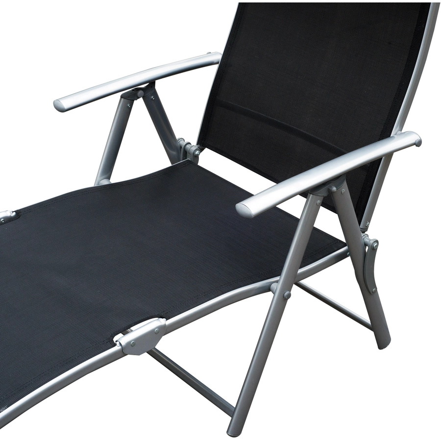 Outsunny Gartenliege mit Kissen schwarz