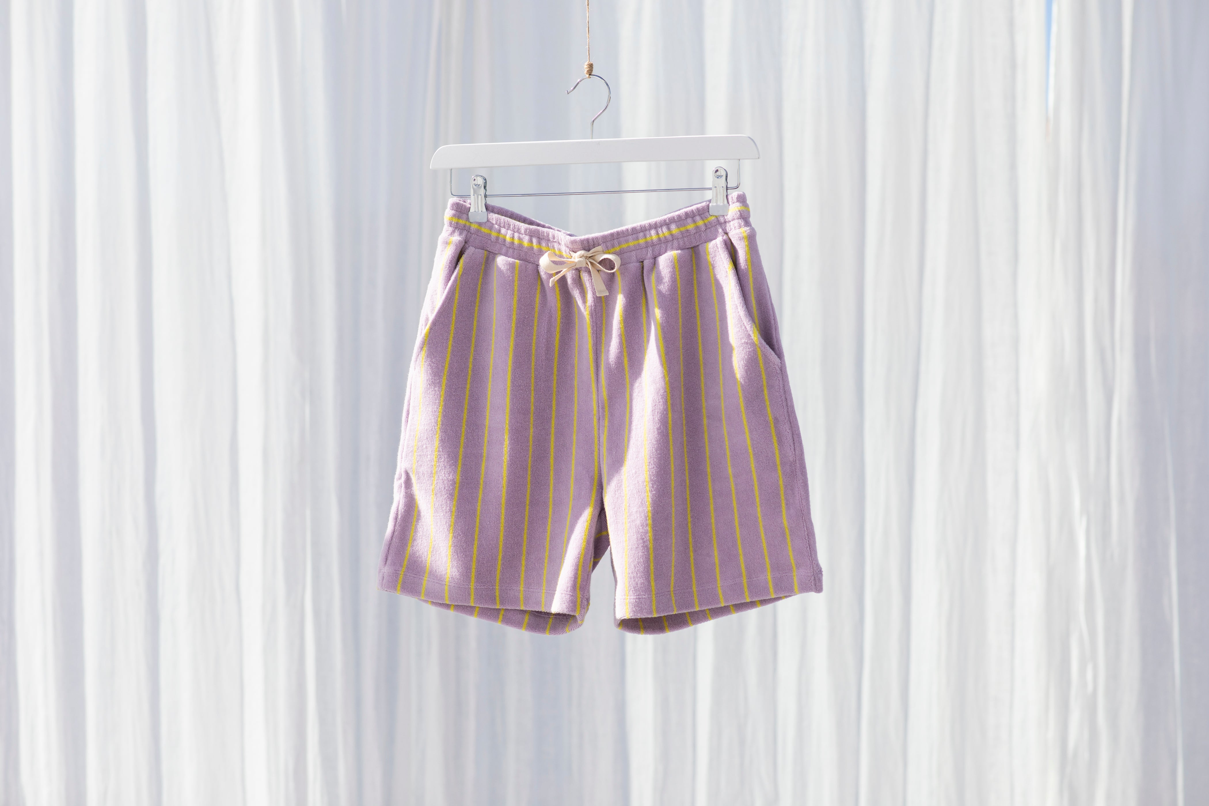 Bongusta  Naram Gym Shorts - Llilac & Neon Yellow
