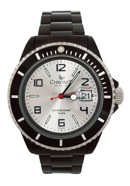 Chronix Sport Style Herrenuhr Black Ivory Silber