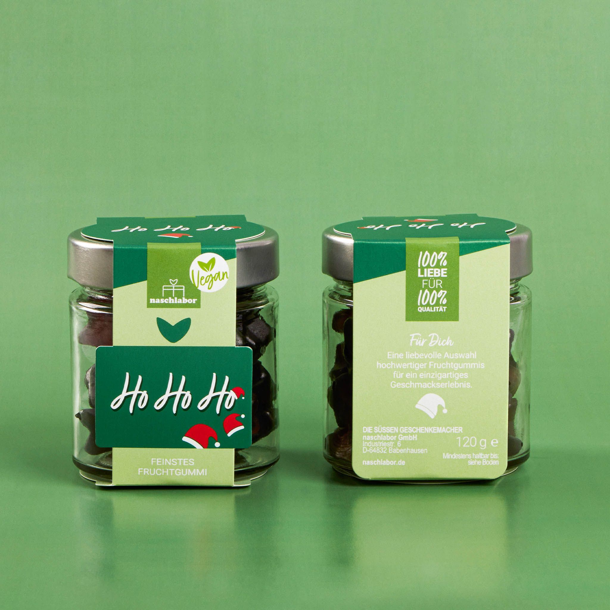 naschlabor Vegan Ho Ho Ho Fruchtgummi in Geschenkglas