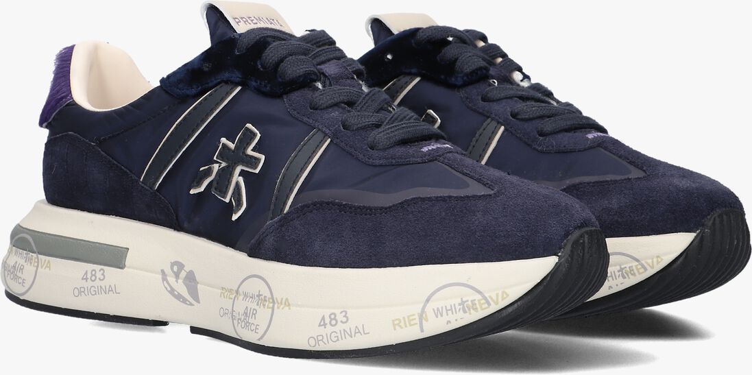 blauwe premiata lage sneakers cassie