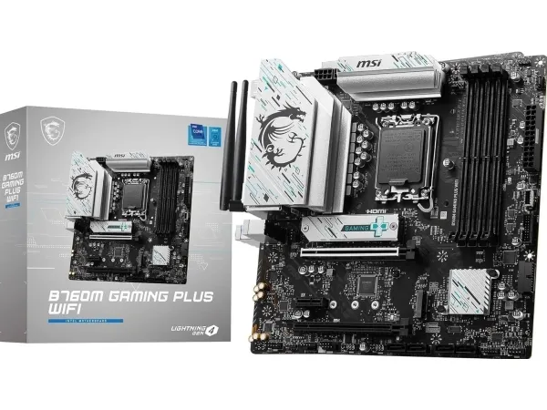 MSI B760M GAMING PLUS WIFI - Bundkort - micro ATX - LGA1700 sokkel - B760 Chipset - USB 3.2 Gen 1, USB 3.2 Gen 2, USB-C 3.2 Gen 1 - 2.5 Gigabit LAN, Wi-Fi 6E, Bluetooth - onboard grafik (CPU påkrævet) - HD Audio (8-kanaler)