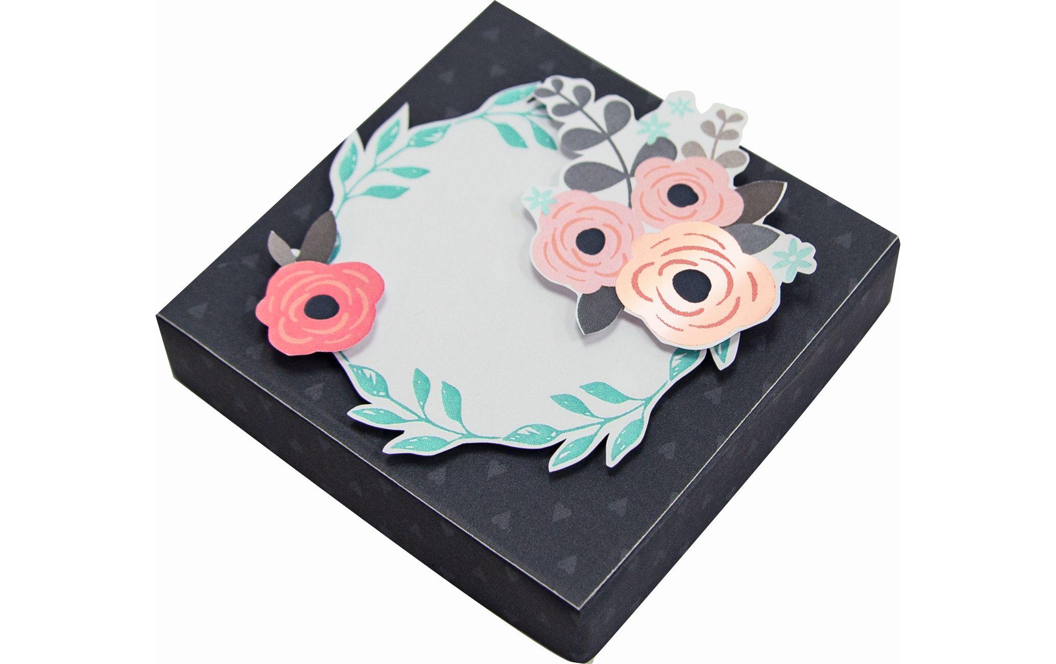 Geschenkbox Romantik Mehrfarbig, 7.50 x 7.50 cmExplosionsbox mit Aufklapp-Effekt