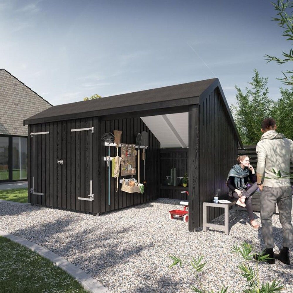 REDSKAPSBOD PLUS MULTI INKL TAKPAPP/STOLPEFOT DOBBELDØR 10,5 M²