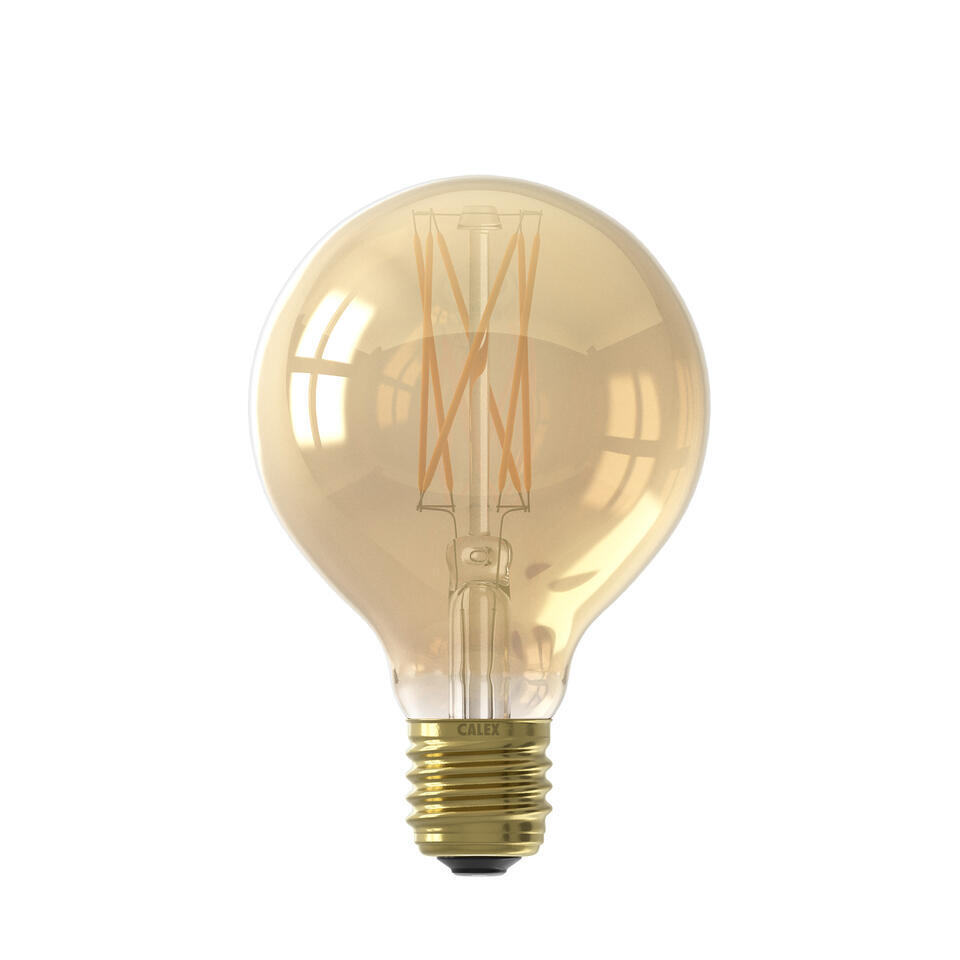 Led lamp 80 mm E27 4W Goud Dimbaar
