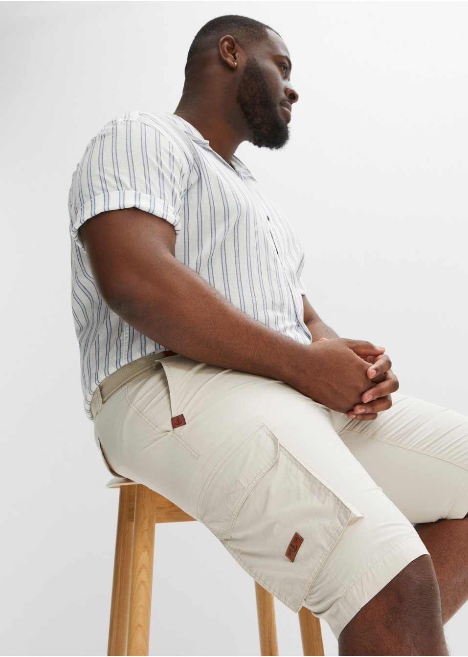 Bermuda cargo avec ceinture, Regular Fit