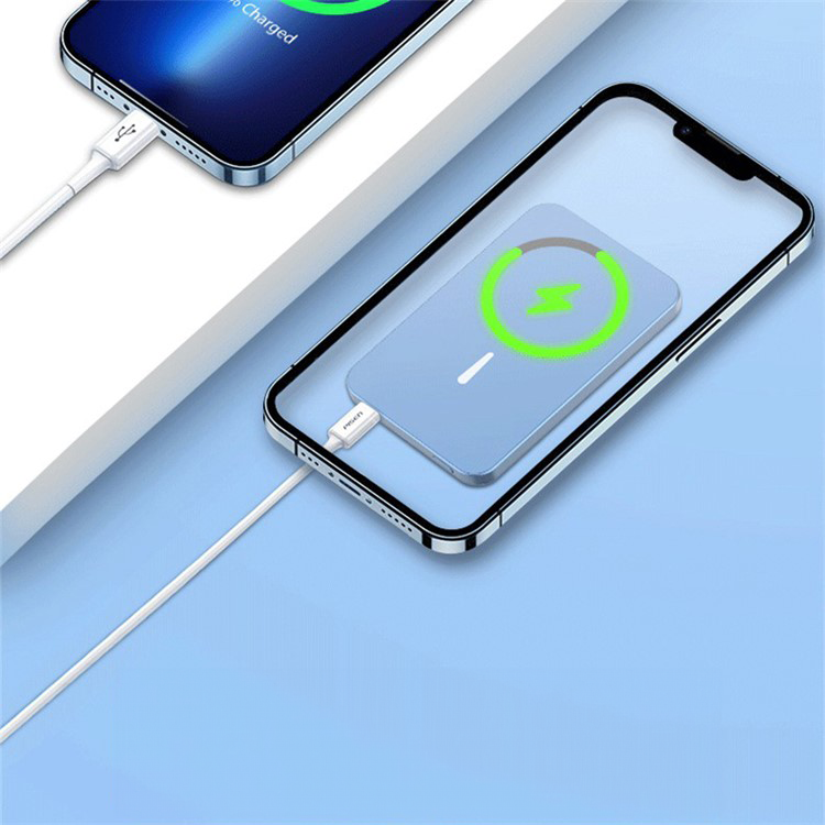(20W) 5000mAh Magnetische Alu Qi Wireless MagSafe USB C Powerbank Ladegerät - Blau