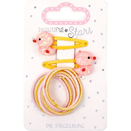 Die Spiegelburg Haarclip & Haargummi Ente - Beautiful Stars, 2-fach sortiert