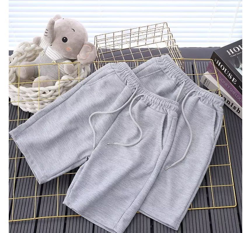 Acrius - Effen shorts met trekkoordtaille
