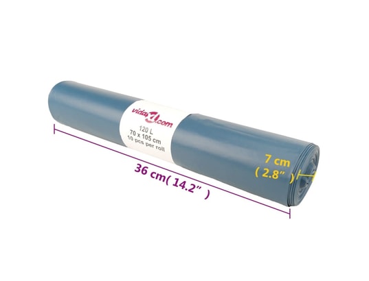 VIDAXL - Sacs poubelles 100 pcs bleu 120 l