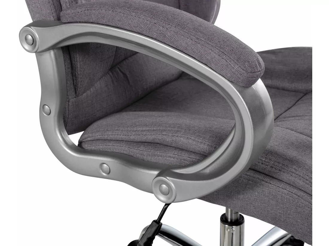 Chaise de bureau - Tissu & Métal chromé - Gris - XL Apoll
