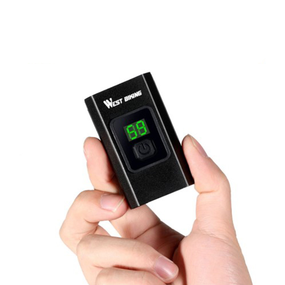 (2-tlg. Set) Wiederaufladbares Aluminium USB Fahrrad LED Front- und Rücklicht mit LCD Display IPX6 - Schwarz