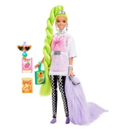 Barbie Extra Puppe mit grünem Haar, Anziehpuppe, Modepuppe